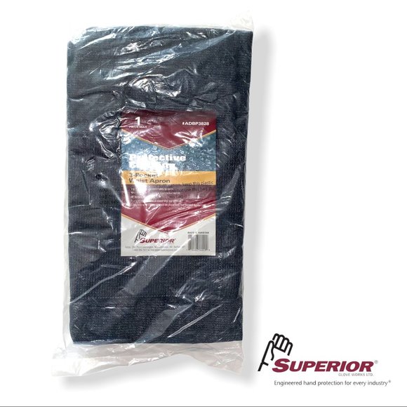 Superior Glove 3-Pocket Denim Bib Apron, Blue - Picture 4 of 9